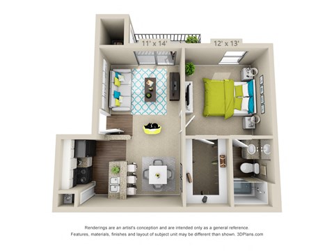 3D floorplan of The Crenshaw